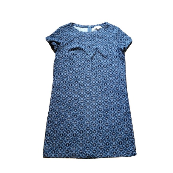 LOFT Dresses & Skirts - Loft Dress Womens Small Blue And Green Jacquard Short Sleeve Career Dress